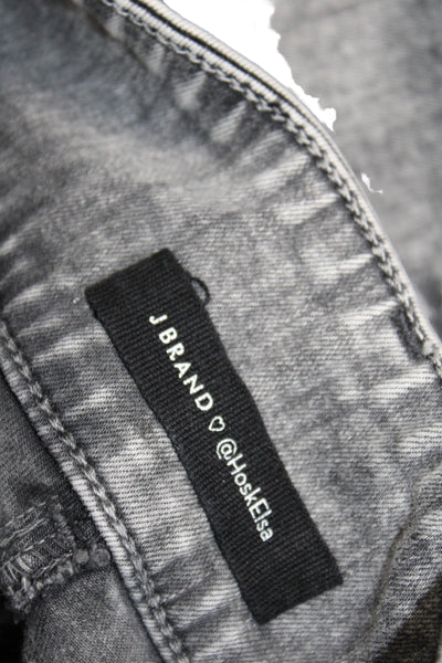 J Brand Womens Skinny Jeans Gray High Rise Cotton Button Size 26