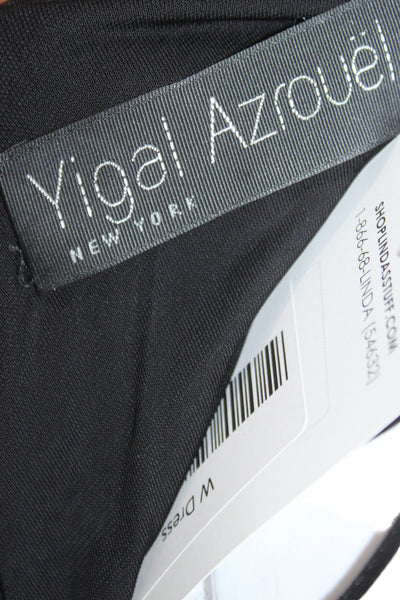 Yigal Azrouel Women Maxi Dress Black Cowl Neck Sleeveless Long Zip Size 6