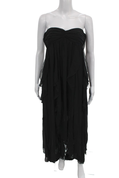 Nana Jacqueline Women Maxi Dress Black Off Shoulder Sleeveless Size XS