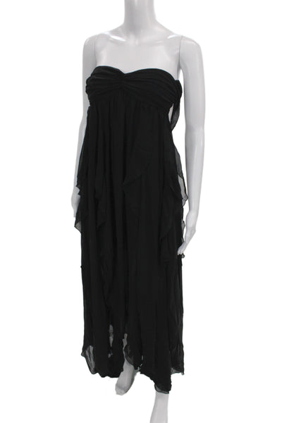 Nana Jacqueline Women Maxi Dress Black Off Shoulder Sleeveless Size XS