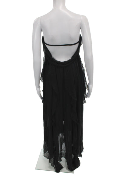 Nana Jacqueline Women Maxi Dress Black Off Shoulder Sleeveless Size XS