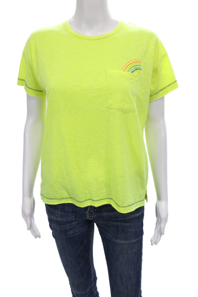 Lisa Todd Women Jersey T-Shirt Yellow Crew Neck Short Sleeve Size S