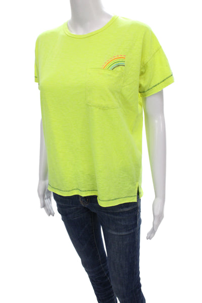 Lisa Todd Women Jersey T-Shirt Yellow Crew Neck Short Sleeve Size S