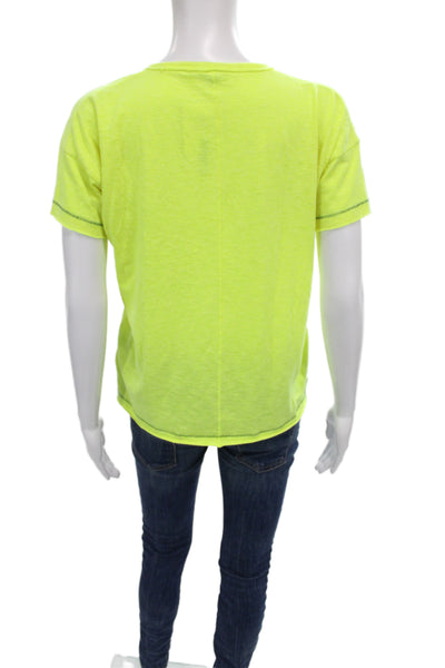 Lisa Todd Women Jersey T-Shirt Yellow Crew Neck Short Sleeve Size S