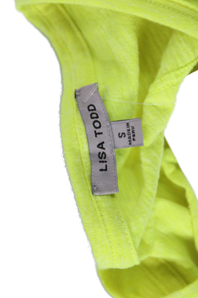 Lisa Todd Women Jersey T-Shirt Yellow Crew Neck Short Sleeve Size S