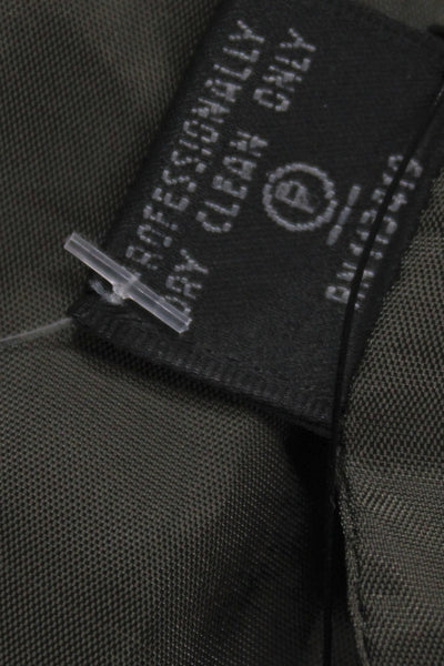 Saks Fifth Avenue Womens Gray Leather Basic Jacket Button Size 4