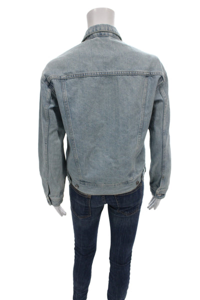 Everlane Women Blue 100% Cotton Basic Jacket Long Sleeve Button Size XS