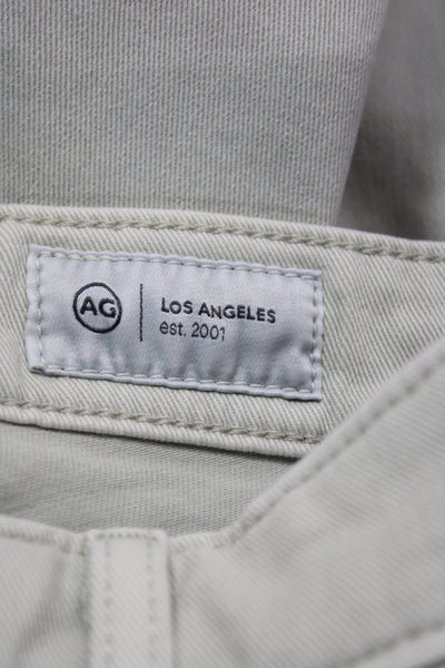 AG Adriano Goldschmied Womens Skinny Beige Cotton Jeans Button Mid Rise Size 26