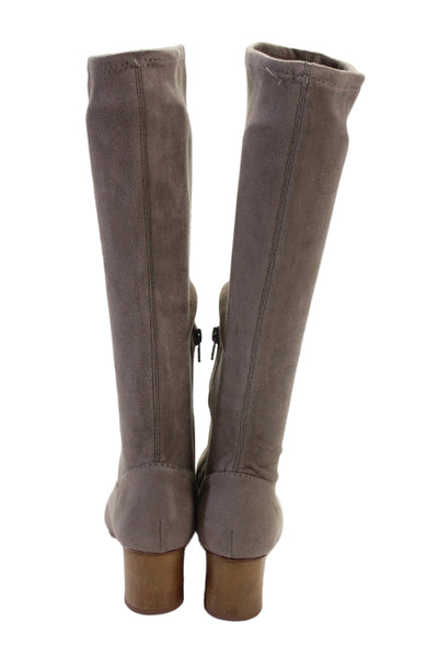 Bernardo Womens Side Zip Block Heel Suede Knee High Boots Brown Size 6.5