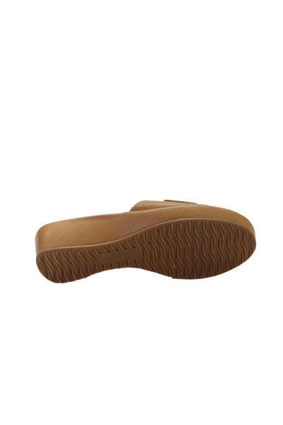 L Amour Des Pieds Womens Wedge Heel Buckle Strap Callye Sandals Brown Size 6.5