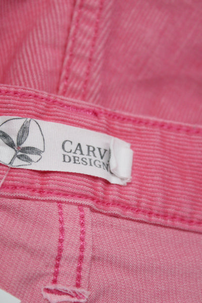 Carve Designs Womens Cut-Off Pink Organic Cotton Shorts Size 6
