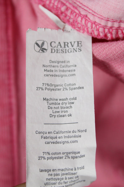 Carve Designs Womens Cut-Off Pink Organic Cotton Shorts Size 6