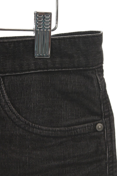 Carve Designs Women Cut-Off Striped Black Organic Cotton Shorts Button Size 6