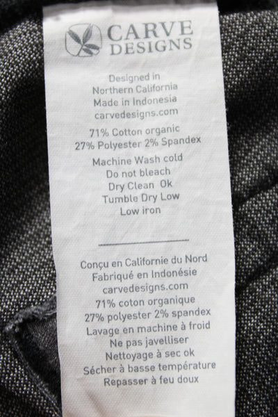 Carve Designs Women Cut-Off Striped Black Organic Cotton Shorts Button Size 6