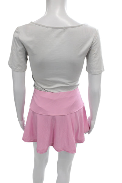 Poivre Blanc Women Athletic Striped Pink Skort Size S