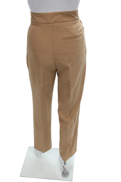 Zara Womens Cargo Faux Leather Pants Black Button Solid Fall Inseam 29 Size XS