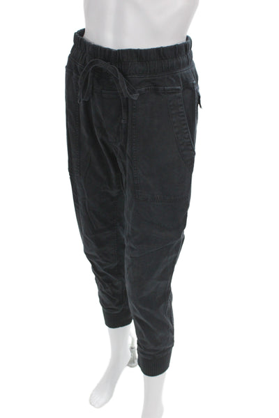 Standard James Perse Women Black Jogger Pants Cotton Drawstring Size 1