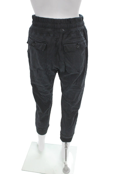 Standard James Perse Women Black Jogger Pants Cotton Drawstring Size 1