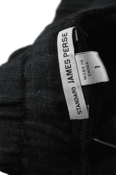 Standard James Perse Women Black Jogger Pants Cotton Drawstring Size 1