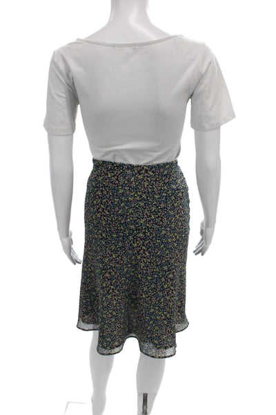 Boden Womens Black Floral A-Line Skirt Knee Length Zip Size 6