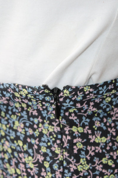 Boden Womens Black Floral A-Line Skirt Knee Length Zip Size 6