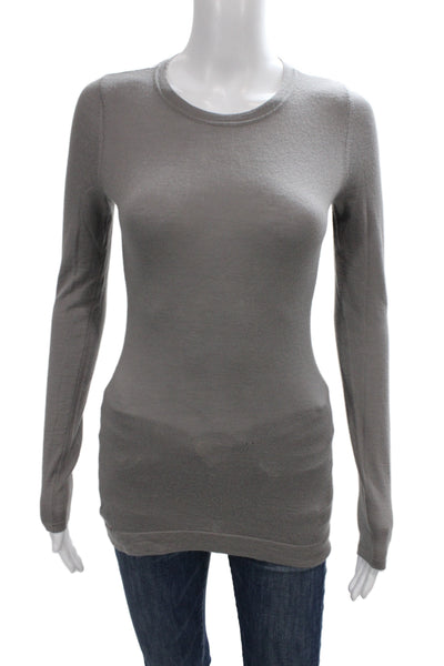 Christopher Fischer Womens 100% Cashmere Gray Pullover Sweater Crew Neck Size S