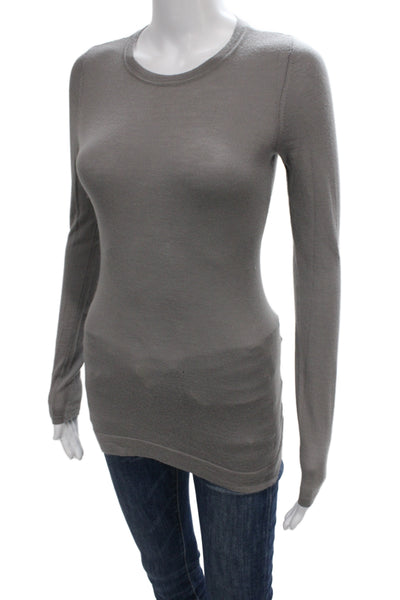 Christopher Fischer Womens 100% Cashmere Gray Pullover Sweater Crew Neck Size S