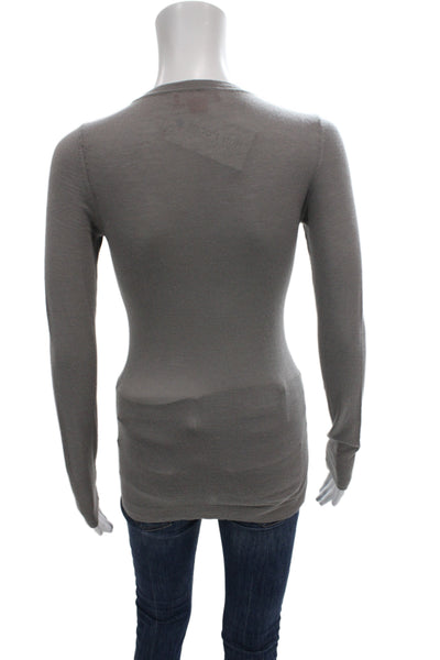 Christopher Fischer Womens 100% Cashmere Gray Pullover Sweater Crew Neck Size S