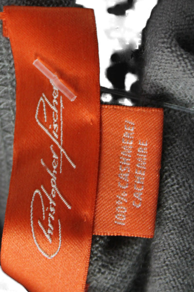 Christopher Fischer Womens 100% Cashmere Gray Pullover Sweater Crew Neck Size S