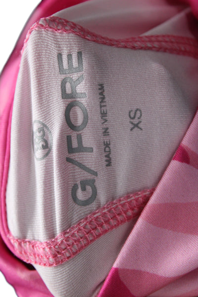 G/Fore Womens Floral Print Half Zip Long Sleeve Active Top Pink Multi Size XS