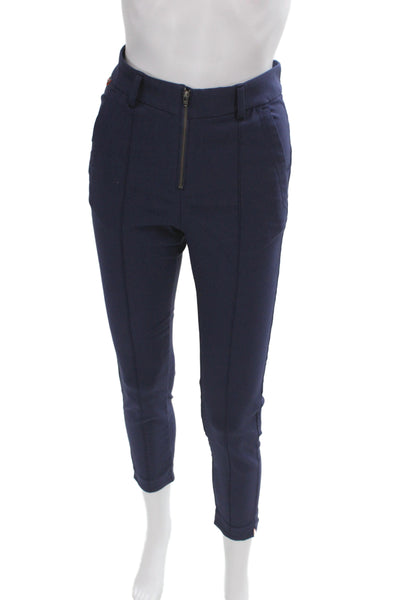 Kjus Womens Blue Viscose Ankle Pants Athleisure Zip Size XS