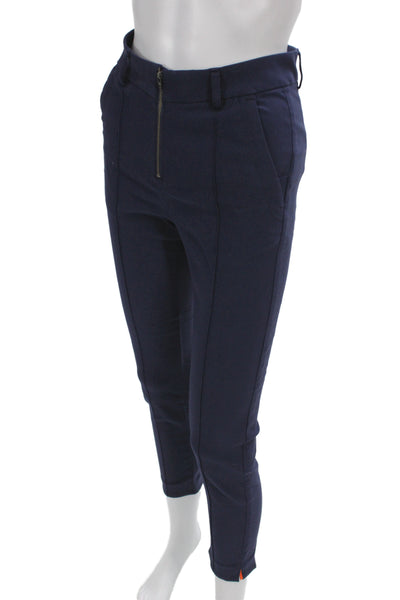 Kjus Womens Blue Viscose Ankle Pants Athleisure Zip Size XS