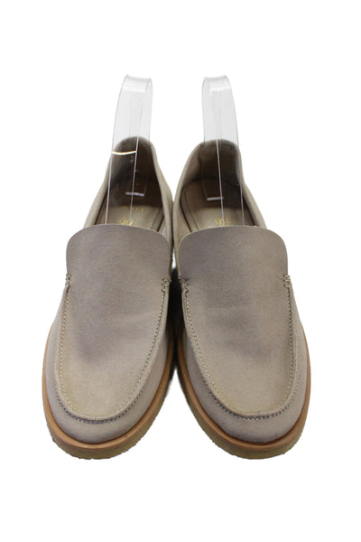 Skall Womens Suede Slip On Flats Shoes Beige Size 8