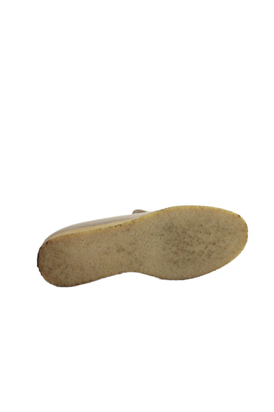 Skall Womens Suede Slip On Flats Shoes Beige Size 8