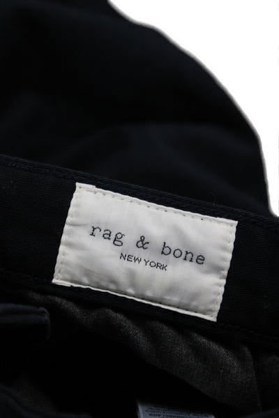 Rag & Bone Mens Chino Pants Blue Button Closure 97% Cotton Size 28