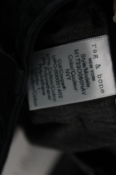Rag & Bone Mens Chino Pants Blue Button Closure 97% Cotton Size 28