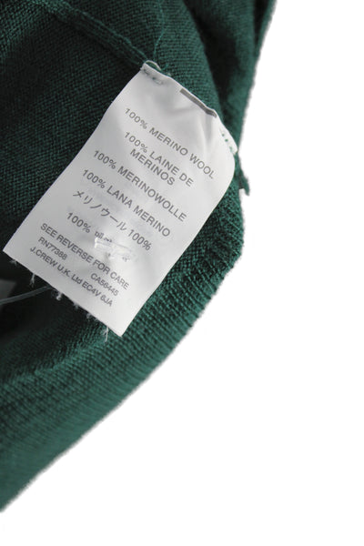 J Crew Womens Merino Wool V-Neck Pullover Sweater Green Size L