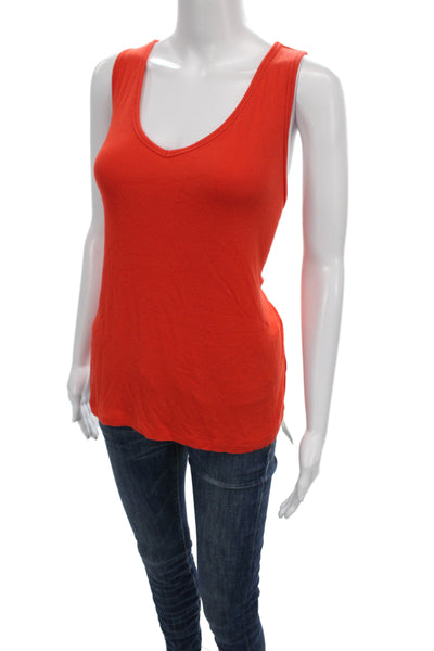 Cabi Womens Basic V-Neck Sleeveless Tank Red Rayon Pullover Size L