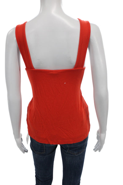 Cabi Womens Basic V-Neck Sleeveless Tank Red Rayon Pullover Size L