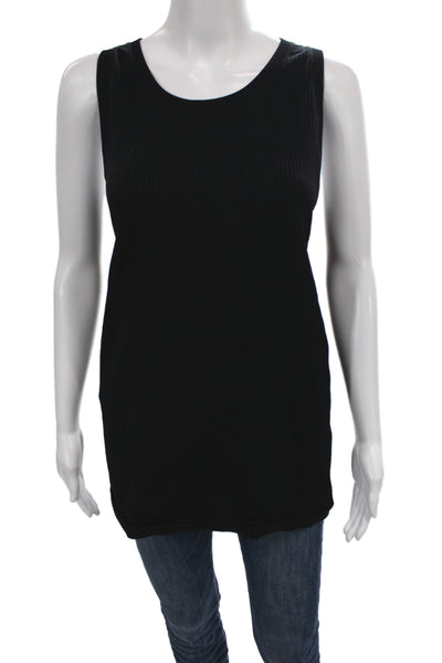 Athleta Women Basic Scoop Neck Sleeveless Tank Black Size XL