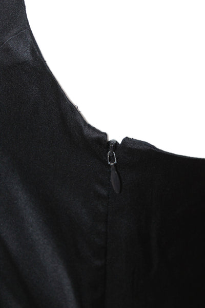 Club Monaco Womens Tank Dress Black Silk Midi Zip Sleeveless Size 0