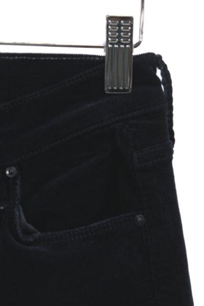 Mother Women Cropped Blue 93% Cotton Button Pants Size 25