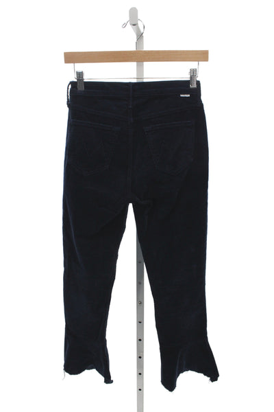 Mother Women Cropped Blue 93% Cotton Button Pants Size 25