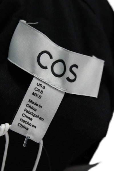 COS Womens Basic Collared Button Up Blouse Black Long Sleeve Viscose Size 8