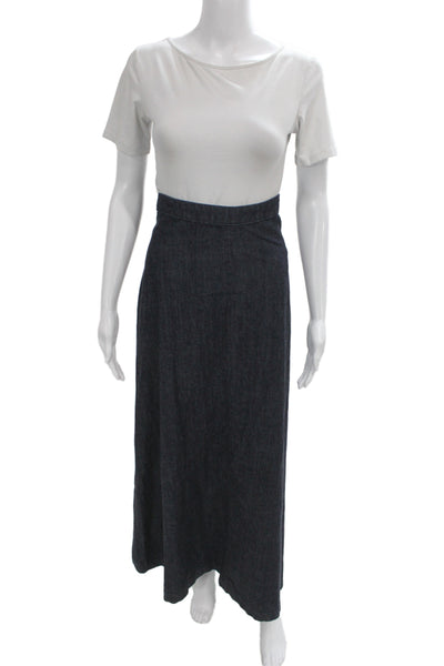 Nili Lotan Womens Maxi Denim Skirt Button Blue Size 29