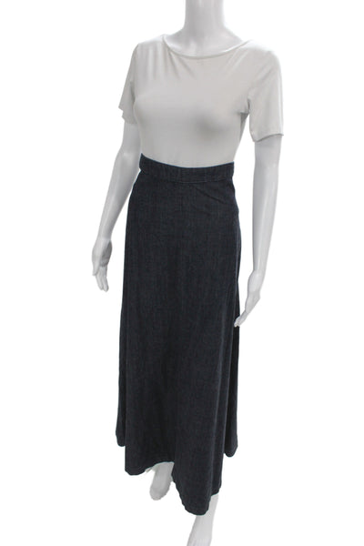 Nili Lotan Womens Maxi Denim Skirt Button Blue Size 29
