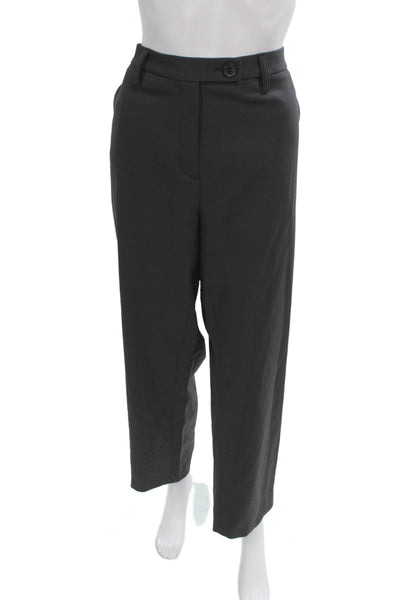 6397 Womens Dress Pants Black 95% Virgin Wool Button Size 10