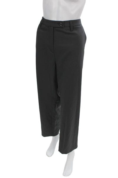 6397 Womens Dress Pants Black 95% Virgin Wool Button Size 10