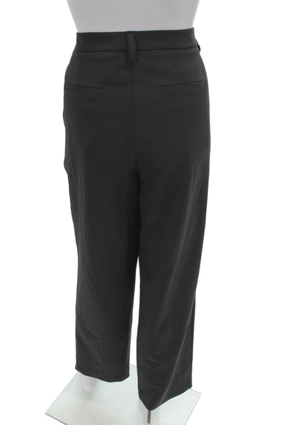 6397 Womens Dress Pants Black 95% Virgin Wool Button Size 10