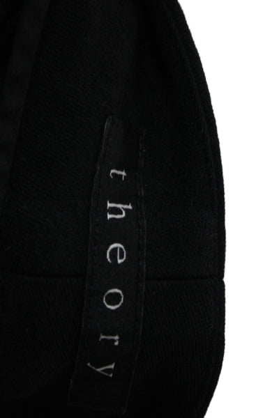 Theory Womens Black Dress Pants Button Closure Viscose Classic Size 6